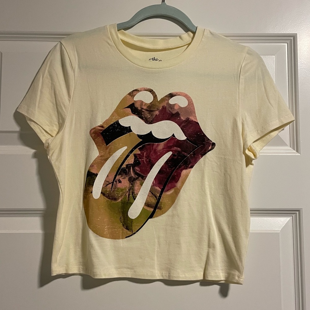 NEW - Cropped Rolling Stones T-Shirt - Large